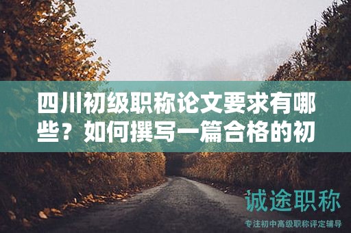 四川初级职称论文要求有哪些？如何撰写一篇合格的初级职称论文？