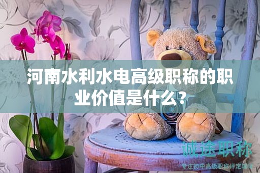 河南水利水电高级职称的职业价值是什么？