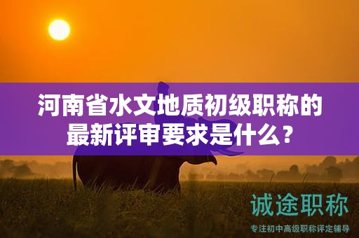 河南省水文地质初级职称的最新评审要求是什么？