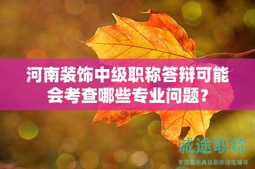 河南装饰中级职称答辩可能会考查哪些专业问题？