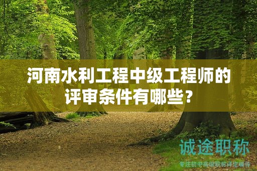河南水利工程中级工程师的评审条件有哪些？