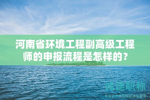 河南省环境工程副高级工程师的申报流程是怎样的？