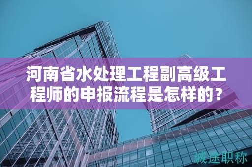河南省水处理工程副高级工程师的申报流程是怎样的？