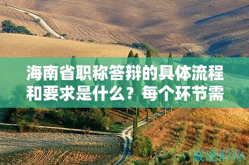 海南省职称答辩的具体流程和要求是什么？每个环节需要注意什么问题？