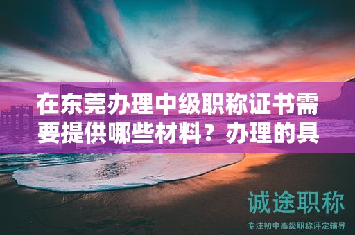 在东莞办理中级职称证书需要提供哪些材料？办理的具体步骤是什么？