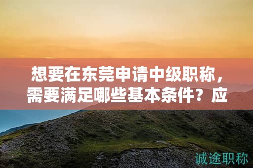 想要在东莞申请中级职称，需要满足哪些基本条件？应该如何准备？