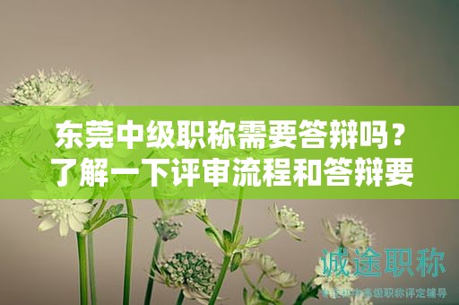 东莞中级职称需要答辩吗？了解一下评审流程和答辩要求