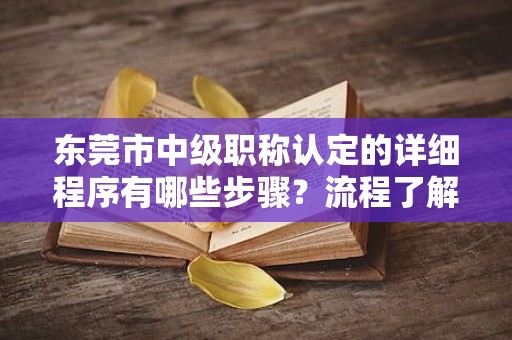 东莞市中级职称认定的详细程序有哪些步骤？流程了解一下。