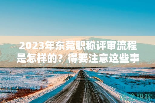 2024年东莞职称评审流程是怎样的？得要注意这些事项