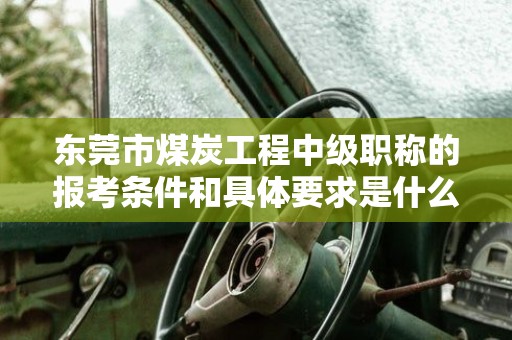东莞市煤炭工程中级职称的报考条件和具体要求是什么？如何备考？