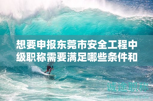 想要申报东莞市安全工程中级职称需要满足哪些条件和流程要求？