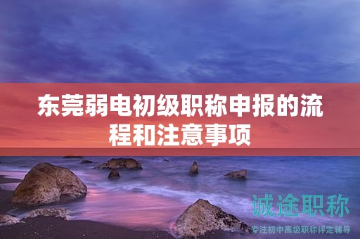 东莞弱电初级职称申报的流程和注意事项