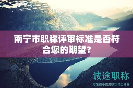 南宁市职称评审标准是否符合您的期望？