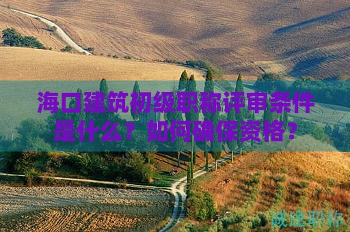 海口建筑初级职称评审条件是什么？如何确保资格？