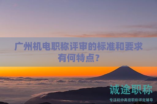 广州机电职称评审的标准和要求有何特点？