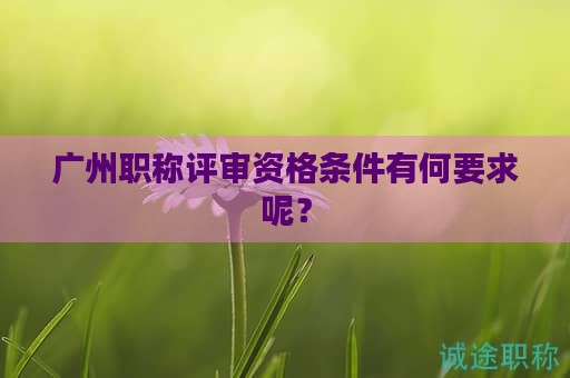 广州职称评审资格条件有何要求呢？你符合多少了？