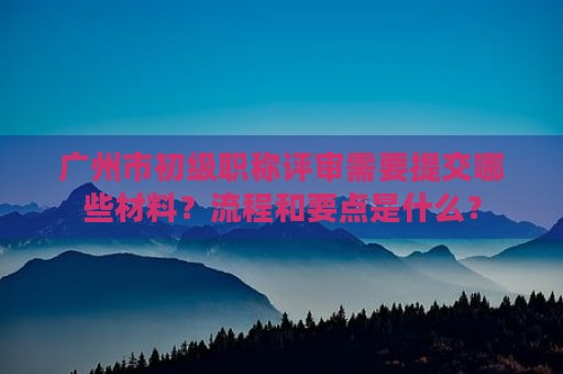 广州市初级职称评审需要提交哪些材料？流程和要点是什么？