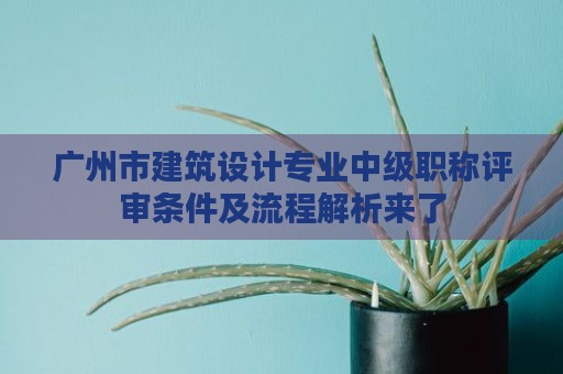 广州市建筑设计专业中级职称评审条件及流程解析来了