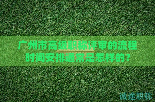 广州市高级职称评审的流程时间安排通常是怎样的？