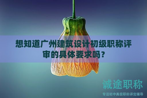 想知道广州建筑设计初级职称评审的具体要求吗？