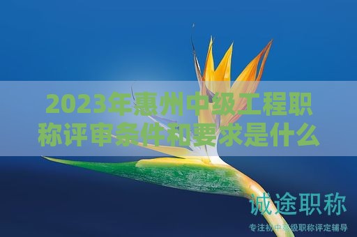 2024年惠州中级工程职称评审条件和要求是什么呢？