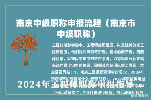 南京中级职称申报流程（南京市中级职称）