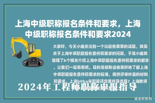 上海中级职称报名条件和要求，上海中级职称报名条件和要求2024