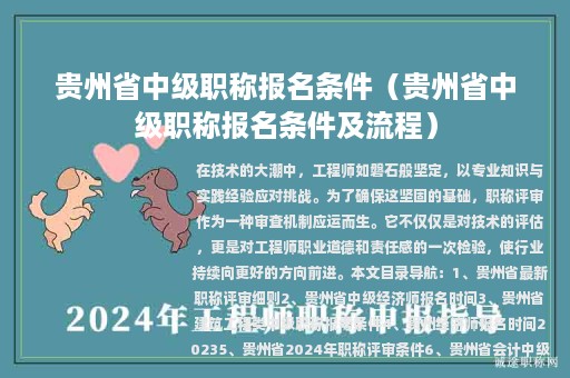 贵州省中级职称报名条件（贵州省中级职称报名条件及流程）