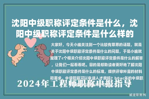 沈阳中级职称评定条件是什么，沈阳中级职称评定条件是什么样的