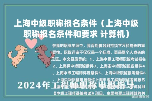 上海中级职称报名条件（上海中级职称报名条件和要求 计算机）