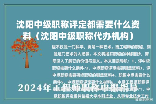 沈阳中级职称评定都需要什么资料（沈阳中级职称代办机构）