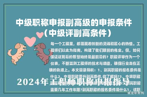 中级职称申报副高级的申报条件（中级评副高条件）