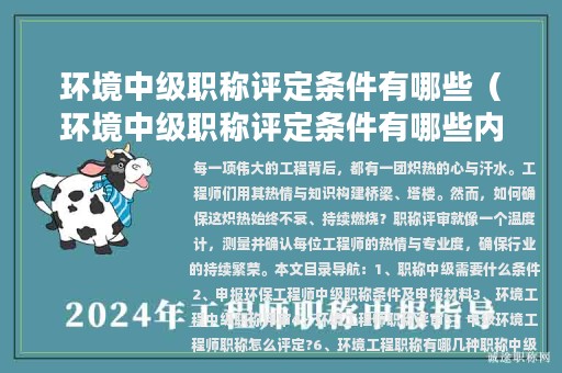 环境中级职称评定条件有哪些（环境中级职称评定条件有哪些内容）