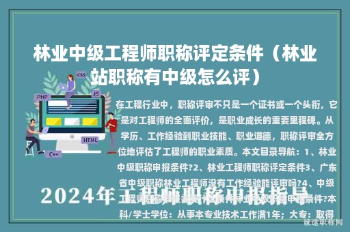 林业中级工程师职称评定条件（林业站职称有中级怎么评）