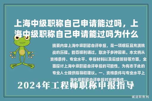 上海中级职称自己申请能过吗，上海中级职称自己申请能过吗为什么？