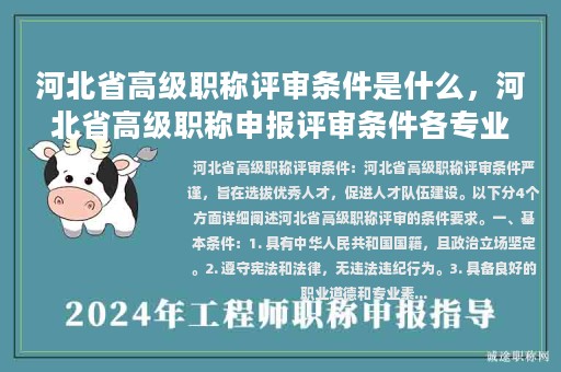 河北省高级职称评审条件是什么，河北省高级职称申报评审条件各专业对应奖励项目表？