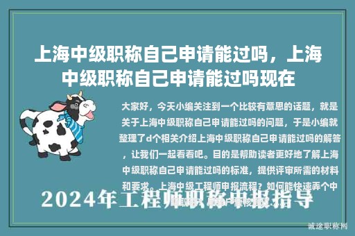 上海中级职称自己申请能过吗，上海中级职称自己申请能过吗现在