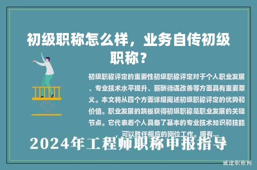 初级职称怎么样，业务自传初级职称？