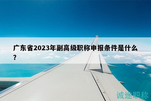 广东省2024年副高级职称申报条件是什么？
