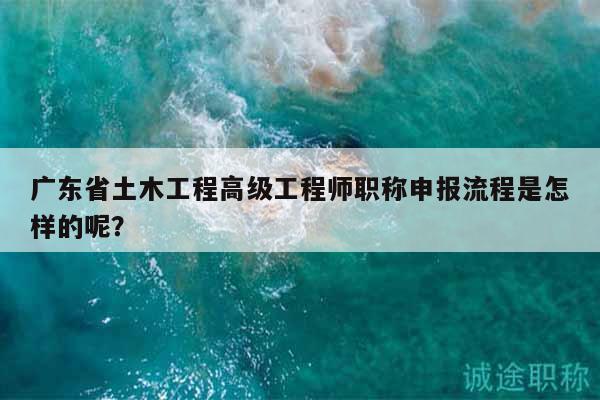 广东省土木工程高级工程师职称申报流程是怎样的呢？
