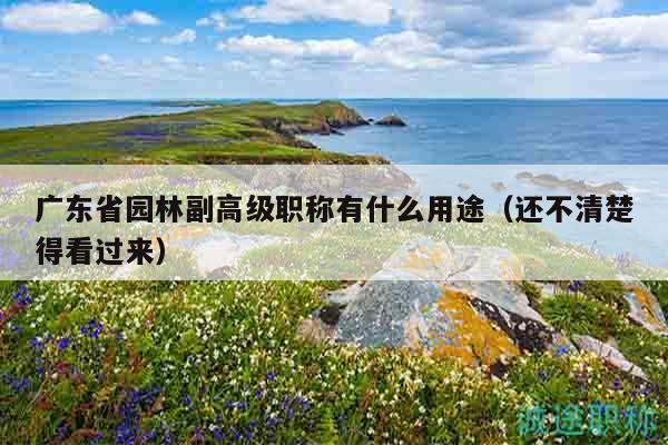 广东省园林副高级职称有什么用途（还不清楚得看过来）