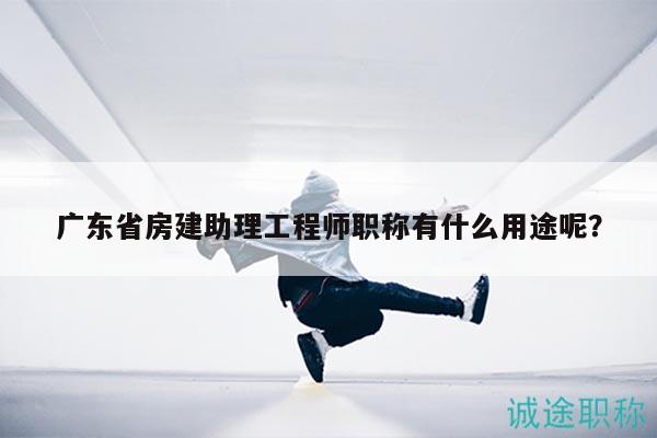 广东省房建助理工程师职称有什么用途呢？
