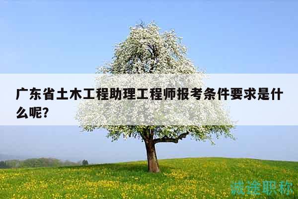 广东省土木工程助理工程师报考条件要求是什么呢？