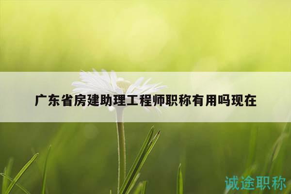 广东省房建助理工程师职称有用吗现在