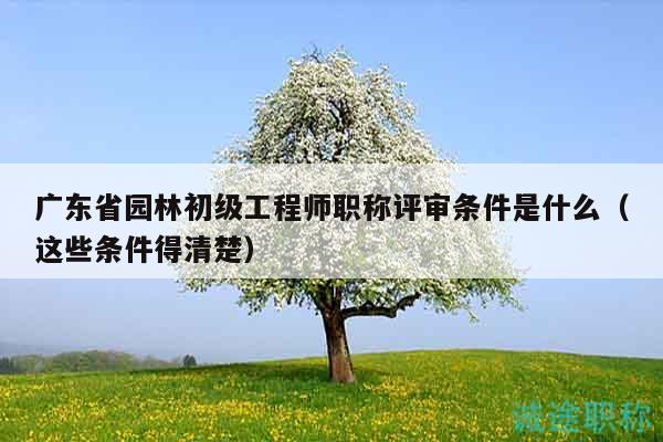 广东省园林初级工程师职称评审条件是什么（这些条件得清楚）