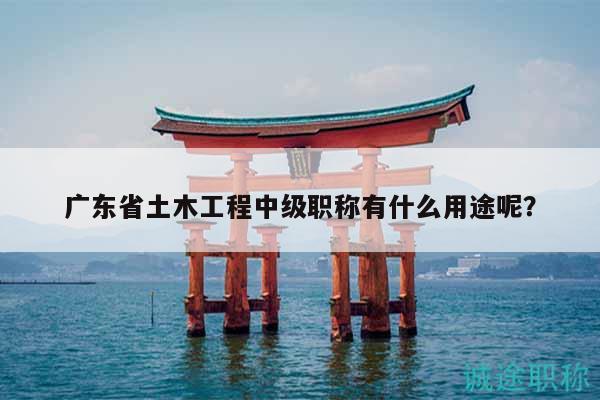 广东省土木工程中级职称有什么用途呢？