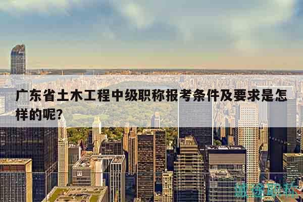 广东省土木工程中级职称报考条件及要求是怎样的呢？