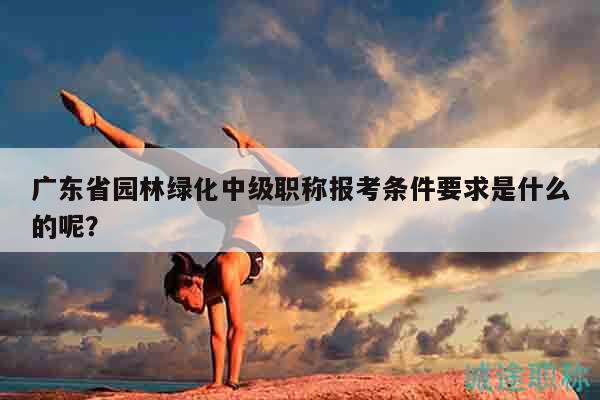 广东省园林绿化中级职称报考条件要求是什么的呢？