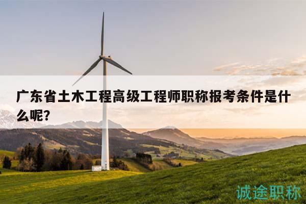 广东省土木工程高级工程师职称报考条件是什么呢？