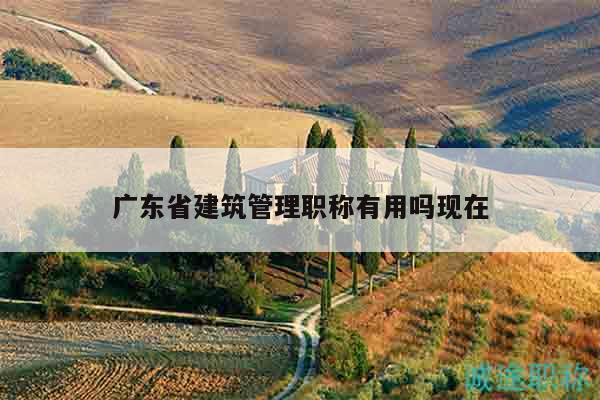 广东省建筑管理职称有用吗现在